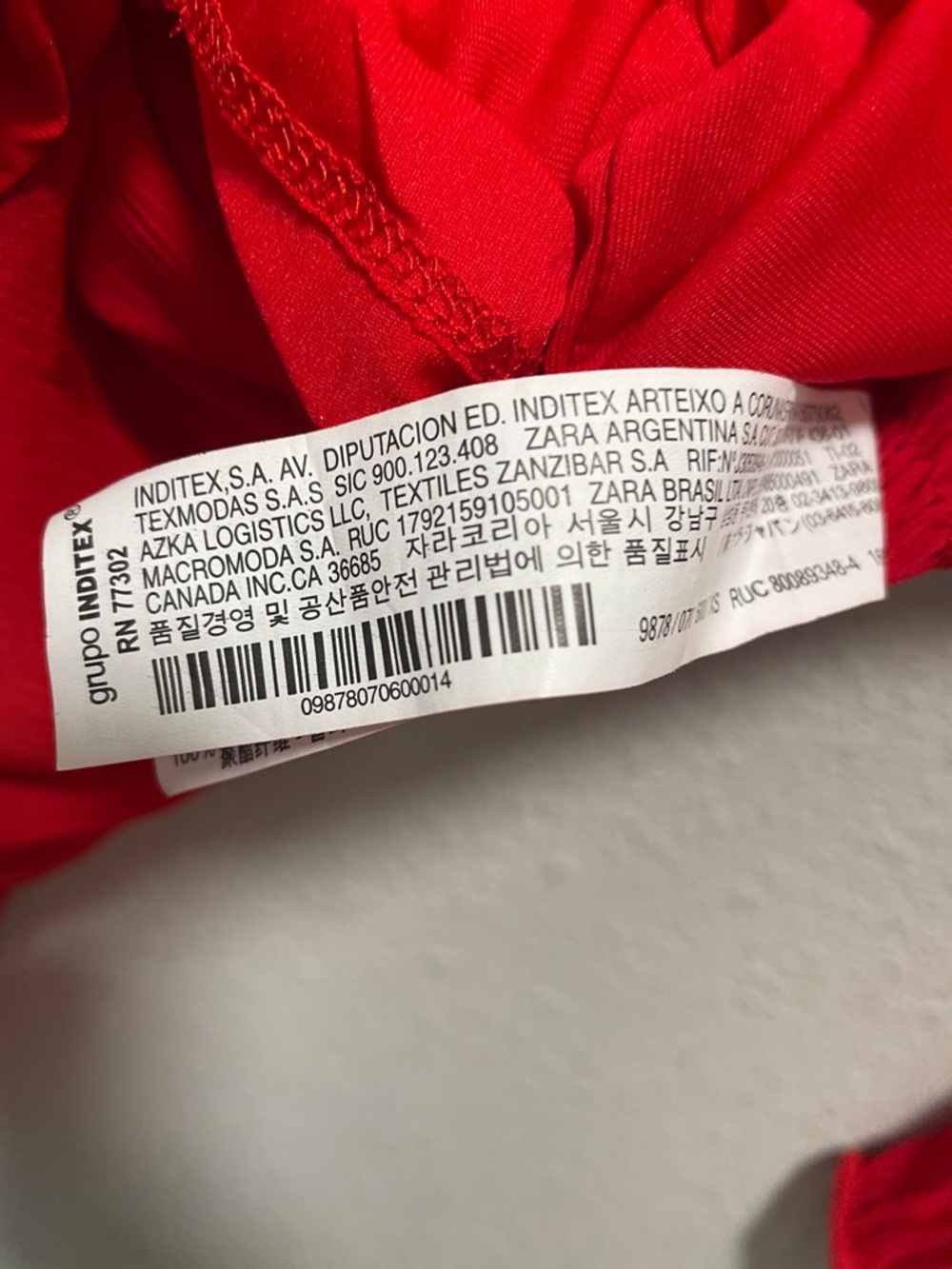 Zara Bright Red Ruffle V-Neck Long Sleeve Dress - Picture 4 of 6